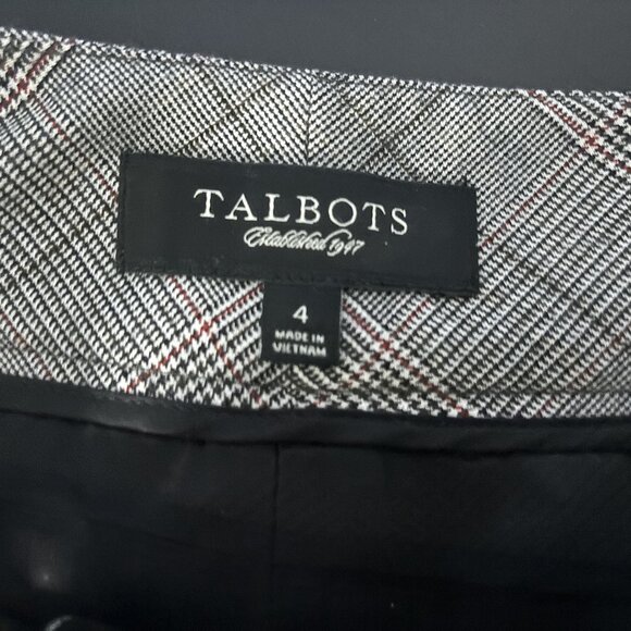 Talbots Women's Heritage Plaid Wide Leg Pants Sz 4 Wool Blend Gray - Picture 6 of 7